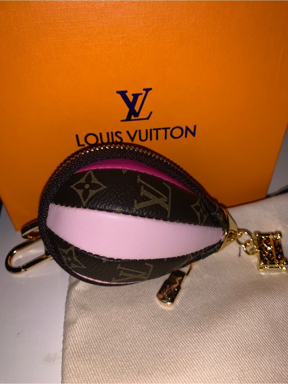 Monogram fashion inspired Hot Air Balloon bag charm keychain pouch - Picture 7 of 8